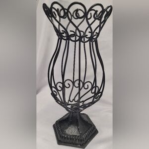 Elegant Black Metal Vase/Candle Holder